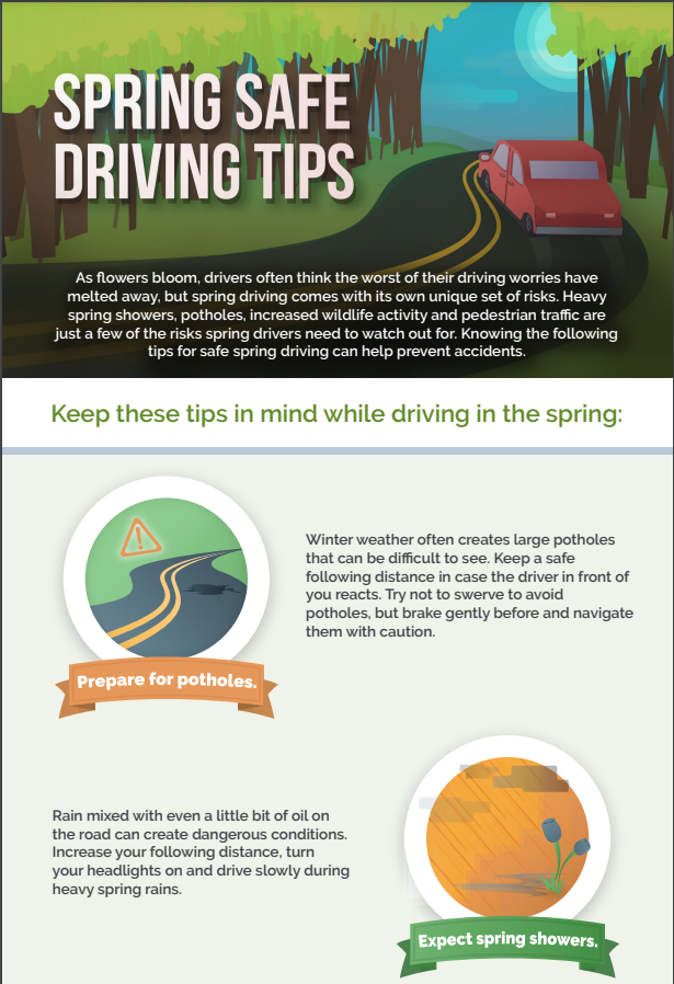 Spring Safe Driving Tips Infographic SCS Agency Insurance